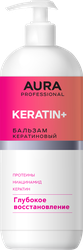 Бальзам для волос AURA Professional Глубокое восстановление, кератин, 850мл, вид