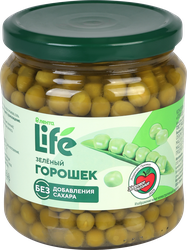 Горошек зеленый ЛЕНТА LIFE без добавления сахара, 475г, детальное фото