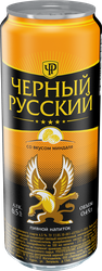 Напиток пивной ЧЕРНЫЙ РУССКИЙ со вкусом миндаля пастеризованный 6,5%, 0.45л, фотография