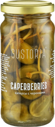 Каперсы GUSTORIA Selection, с черенками, 240г, крупный план