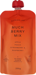 Пюре фруктово-ягодное NUTRINO LAB Яблоко, персик, клубника и малина, 200г, детальное фото