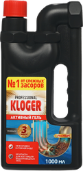 Средство чистящее для устранения сложных засоров KLOGER Proffгель, 1л, картинка