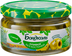 Оливки без косточки БОНДЮЭЛЬ с мятой, 200г, фотография