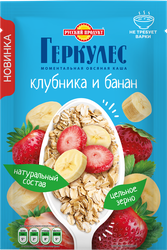 Каша овсяная РУССКИЙ ПРОДУКТ Геркулес, с клубникой и бананом, 40г, картинка
