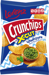 Чипсы картофельные LORENZ Crunchips X-cut со вкусом соуса чимичурри, рифленые, 130г, детальное фото