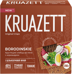 Хлебцы KRUAZETT Бородинские тонкие с кориандром, 200г, детальное фото