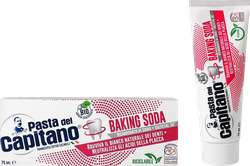 Зубная паста PASTA DEL CAPITANO Baking soda для деликатного отбеливания, 75мл, крупный план