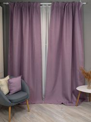 Комплект штор блэк-аут Linen Way сиреневый 145х270, фото