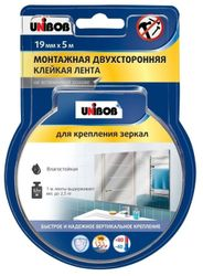 Лента монтажная двухсторонняя для зеркал UNIBOB 19ммх5м, вспененный полиэтилен, вид