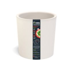 Горшок для цветов с дренажной вставкой пластик Genius 12,2 л d266 h263 мм молочный, крупный план