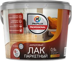 Лак паркетный акриловый ProfiLux Professional полуматовый полуматовый 0,9 кг, изображение