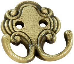 Крючок мебельный KERRON Hooks KR 0201 BA двойной бронзовый, картинка