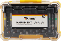 Набор бит с магнитным держателем KRANZ 49 предметов 25–50мм, Арт. KR-92-0462, детальное фото