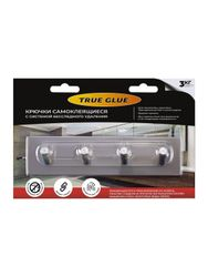 Крючок четверной стальной TRUE GLUE самоклеящийся прямоугольный 1 шт под углом, картинка