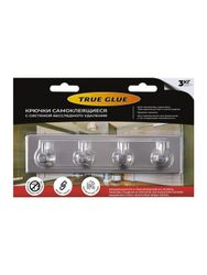Крючок четверной стальной TRUE GLUE самоклеящийся прямоугольный 1 шт, фотография