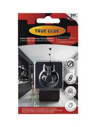 Крючок черный стальной TRUE GLUE самоклеящийся квадратный с фиксатором 1 шт, фото