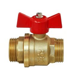Кран шаровой БАЗ Standart 11Б27п1 "бабочка" 1/2"-1/2" нар. -нар. DN15 PN40, изображение