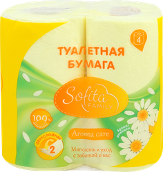 Бумага туалетная SOFITA 2-слоя с отдушкой, 4шт, вид
