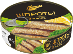 Шпроты в масле АЛАНД, 160г, картинка