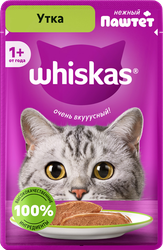 Корм консервированный для кошек WHISKAS паштет с уткой, 75г, фотография