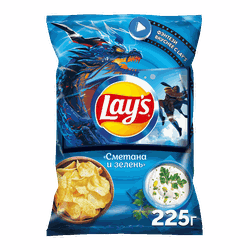 Чипсы картофельные LAY'S Сметана и зелень, 225г, вид