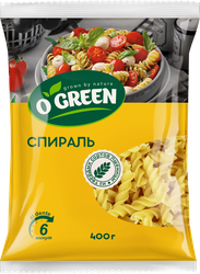 Макаронные изделия O`GREEN Спираль, группа А высший сорт, 400г, картинка