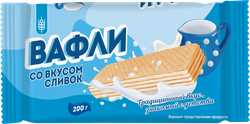 Вафли ПРАВИЛЬНОЕ РЕШЕНИЕ со вкусом сливок, 200г, вид