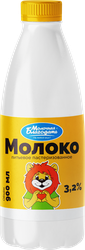 Молоко пастеризованное МОЛОЧНАЯ БЛАГОДАТЬ 3,2%, без змж, 900мл, изображение