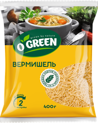 Макаронные изделия O`GREEN Вермишель, группа А высший сорт, 400г, детальное фото