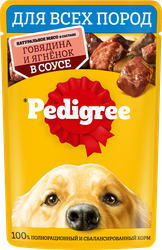 Корм консервированный для взрослых собак PEDIGREE с говядиной и ягненком в соусе, 85г, фотография