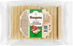 Вафли ПРАВИЛЬНОЕ РЕШЕНИЕ Десертные, постные с арахисом, 350г, фотография