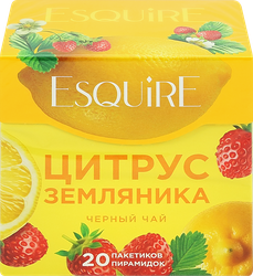 Чай черный ЕSQUIRE Цитрус и земляника, 20пир, вид