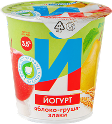 Йогурт ИЖМОЛОКО Яблоко, груша, злаки 3,5%, без змж, 150г, фото