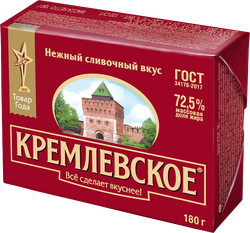 Спред растительно-жировой ТМ КРЕМЛЕВСКОЕ, с змж, 180г, детальное фото