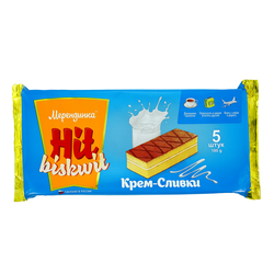 Пирожное бисквитное МЕРЕНДИНКА Крем-сливки, 180г, крупный план