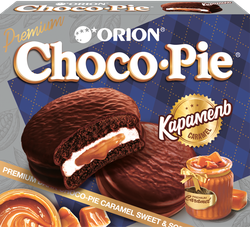Бисквит ORION Choco pie dark Карамель 360г, фотография