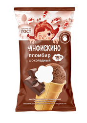 Мороженое ГОСТ ПЛОМБИР шоколадный 15% ваф. стаканчик 100г. АНФИСКИНО БЗМЖ, картинка