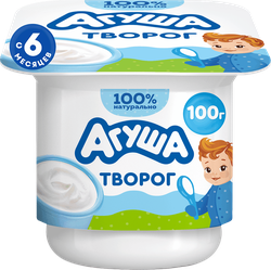 Творог детский АГУША Первая ложка Классический 4,5%, с 6 месяцев, без змж, 100г, фотография