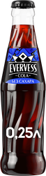 Напиток EVERVESS Кола без сахара газированный, 0.25л, вид