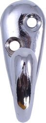 Крючок мебельный Larvij LK0101CH одинарный хром, крупный план