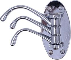 Крючок мебельный Larvij HK0903C Swivel тройной хром, изображение