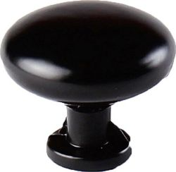 Мебельная ручка-кнопка Larvij L4.KNOB05BL черный, крупный план