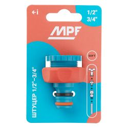 Штуцер под коннектор MASTERPROF 1/2"–3/4", пластик, картинка