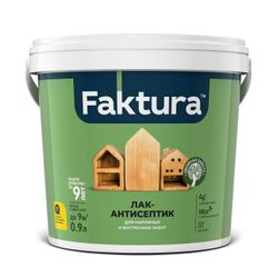 Лак-антисептик FAKTURA сосна, ведро 0,9 л, фотография