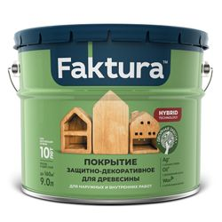 Покрытие FAKTURA защитно-декоративное для древесины махагон, ведро 9 л, изображение
