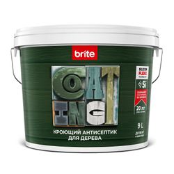 Антисептик BRITE FLEXX для дерева кроющий база А, ведро 9 л, фотография