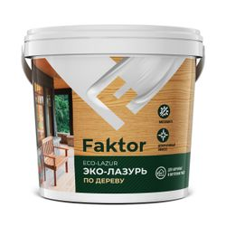 Эко-лазурь FAKTOR для древесины махагон, ведро 0,9 кг, детальное фото
