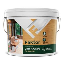 Эко-лазурь FAKTOR для древесины дуб, ведро 9 кг, картинка