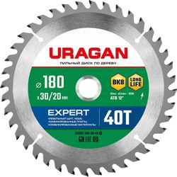URAGAN expert 180х30/20 мм 40т, диск пильный по дереву, фото