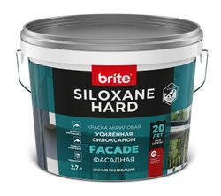 Краска BRITE SILOXANE HARD фасадная акриловая усиленная силоксаном база А, ведро 2,7 л, детальное фото